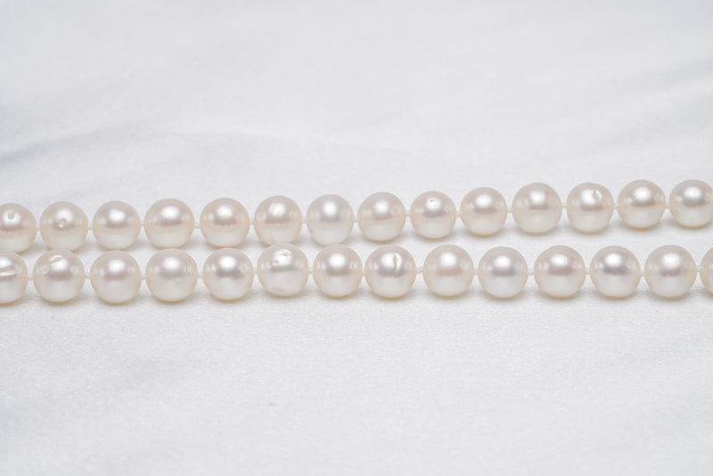 50pcs Fresh Water Pearl Necklace - Near-Round 7-8mm A quality - Loose Pearl jewelry wholesale