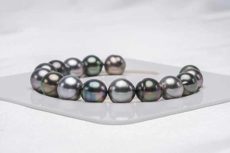 15pcs "Double" Dark & Light Bracelet - SB 10mm AAA quality Tahitian Pearl - Loose Pearl jewelry wholesale