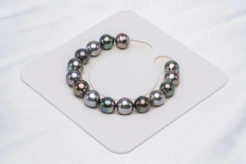 15pcs "Double" Dark & Light Bracelet - SB 10mm AAA quality Tahitian Pearl - Loose Pearl jewelry wholesale