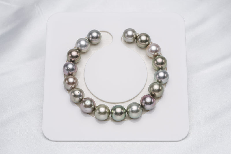 17pcs "Miki" Pastel Bracelet - Round/Semi-Round 10mm AA/A quality Tahitian Pearl - Loose Pearl jewelry wholesale