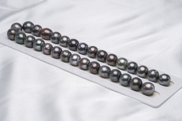 31pcs "Big Bird" Dark Mix Necklace - Semi-Baroque/Near-Round 13-14mm A quality Tahitian Pearl - Loose Pearl jewelry wholesale