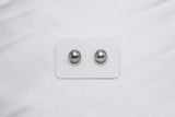 Silver Pair - Semi-Round 10.3mm AA quality Tahitian Pearl - Loose Pearl jewelry wholesale