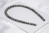 42pcs "Build Me Up" Green Necklace - Circle 8-11mm AAA/AA/A quality Tahitian Pearl - Loose Pearl jewelry wholesale