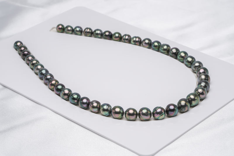 42pcs "Build Me Up" Green Necklace - Circle 8-11mm AAA/AA/A quality Tahitian Pearl - Loose Pearl jewelry wholesale