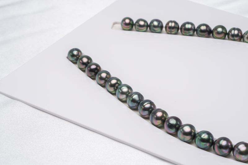 42pcs "Build Me Up" Green Necklace - Circle 8-11mm AAA/AA/A quality Tahitian Pearl - Loose Pearl jewelry wholesale