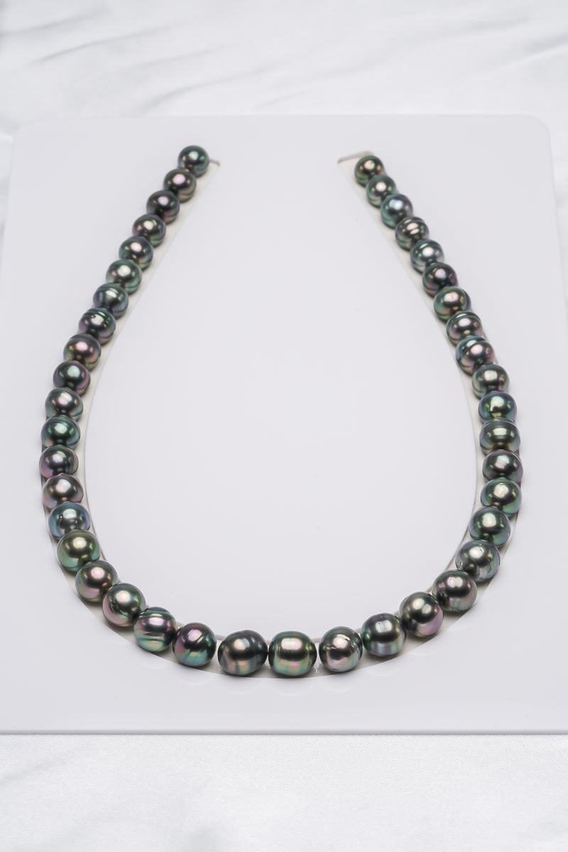 42pcs "Build Me Up" Green Necklace - Circle 8-11mm AAA/AA/A quality Tahitian Pearl - Loose Pearl jewelry wholesale
