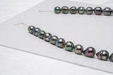 36pcs "Roundabout" Green Peacock Necklace - Circle 8-10mm AAA/AA quality Tahitian Pearl - Loose Pearl jewelry wholesale