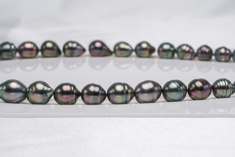 36pcs "Roundabout" Green Peacock Necklace - Circle 8-10mm AAA/AA quality Tahitian Pearl - Loose Pearl jewelry wholesale
