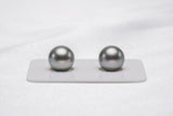 Light Green Matched Pair - Round 11mm AA quality Tahitian Pearl - Loose Pearl jewelry wholesale