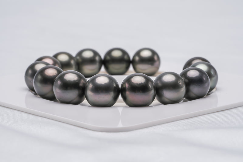 Black Tahitian Pearl Bracelet Loose - CMWPEARLS
