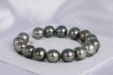 16pcs "Olive Crash" Oliver Green Bracelet - Near-Round/Button 11-12mm AA quality Tahitian Pearl - Loose Pearl jewelry wholesale