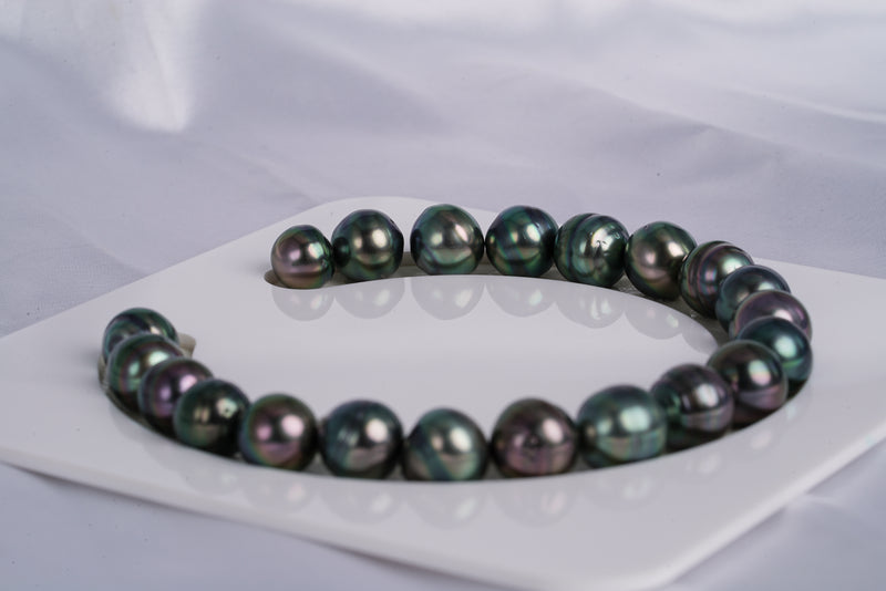 21pcs "Space D" - Circle Peacock 8-9mm AA Quality Tahitian Pearl - Loose Pearl jewelry wholesale