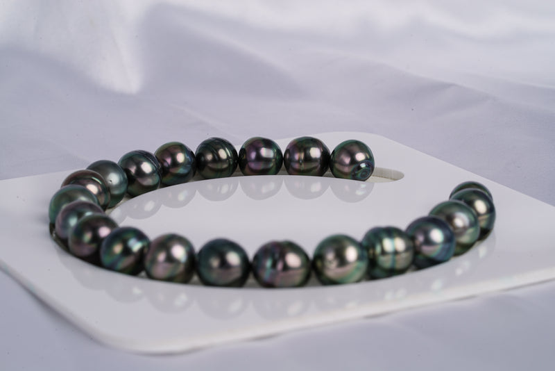 21pcs "Space D" - Circle Peacock 8-9mm AA Quality Tahitian Pearl - Loose Pearl jewelry wholesale
