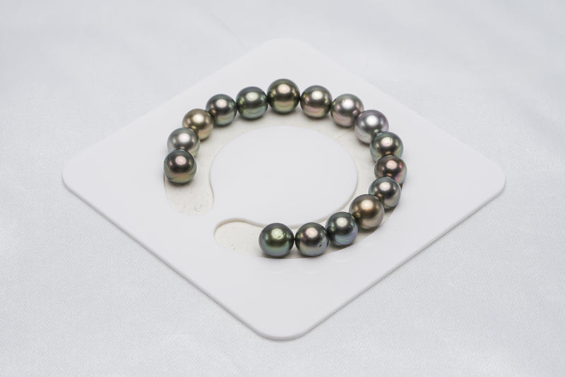 16pcs "Alis" Pastel Bracelet - Semi-Round/Near-Round 9-10mm AA/A quality Tahitian Pearl - Loose Pearl jewelry wholesale