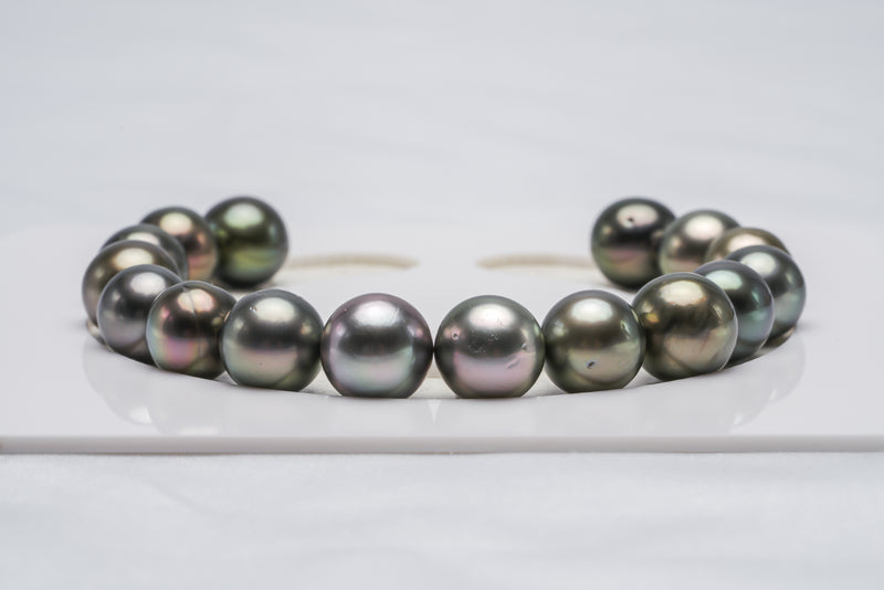 16pcs "Alis" Pastel Bracelet - Semi-Round/Near-Round 9-10mm AA/A quality Tahitian Pearl - Loose Pearl jewelry wholesale