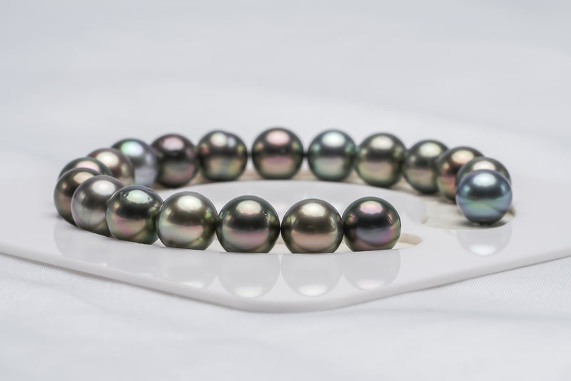 19pcs "How to" Multi Bracelet - Semi-Round/Near-Round 8-9mm AA/A quality Tahitian Pearl - Loose Pearl jewelry wholesale
