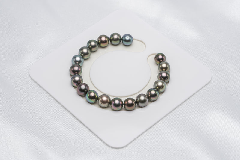 19pcs "How to" Multi Bracelet - Semi-Round/Near-Round 8-9mm AA/A quality Tahitian Pearl - Loose Pearl jewelry wholesale