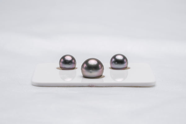 Shinny Cherry Trio Set - Semi-Baroque 8-10mm AAA/AA quality Tahitian Pearl - Loose Pearl jewelry wholesale