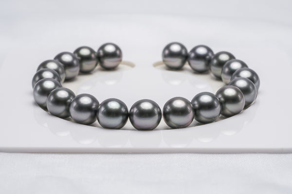 19pcs "United" Grey Bracelet - Round/Semi-Round 9mm AAA quality Tahitian Pearl - Loose Pearl jewelry wholesale