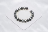 19pcs "United" Grey Bracelet - Round/Semi-Round 9mm AAA quality Tahitian Pearl - Loose Pearl jewelry wholesale