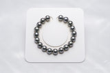 19pcs "United" Grey Bracelet - Round/Semi-Round 9mm AAA quality Tahitian Pearl - Loose Pearl jewelry wholesale
