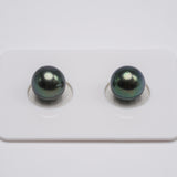 2pcs Green 9.4mm - RSR AA/A Quality Tahitian Pearl Pair ER1052