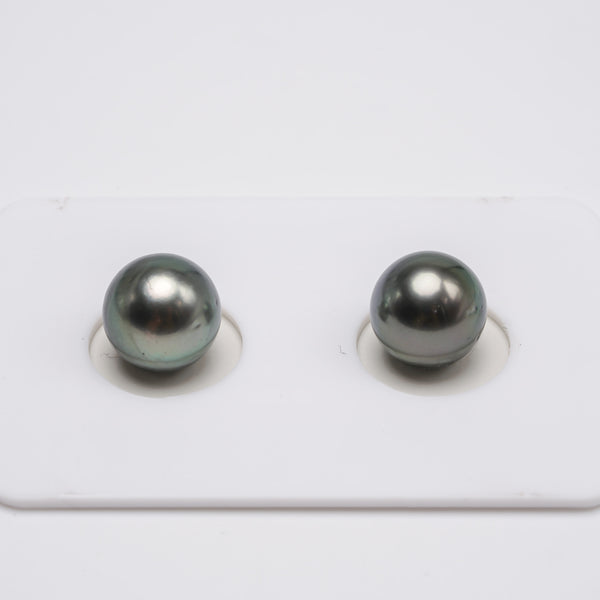 2pcs Light Green 9.2-9.4mm - RSR AA Quality Tahitian Pearl Pair ER1093