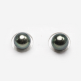 2pcs Green 9.5-9.7mm - RSR AA/A Quality Tahitian Pearl Pair ER1103
