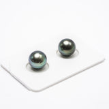 2pcs Green 9.8-9.7mm - RSR AA/A Quality Tahitian Pearl Pair ER1110