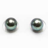 2pcs Green 9.8-9.7mm - RSR AA/A Quality Tahitian Pearl Pair ER1110