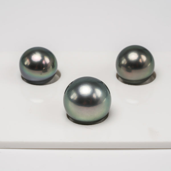 3pcs Green 10-12mm - RSR AAA/AA Quality Tahitian Pearl Trio Set ER1126