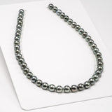 46pcs Green 9mm - RSR AA Quality Tahitian Pearl Necklace NL1309