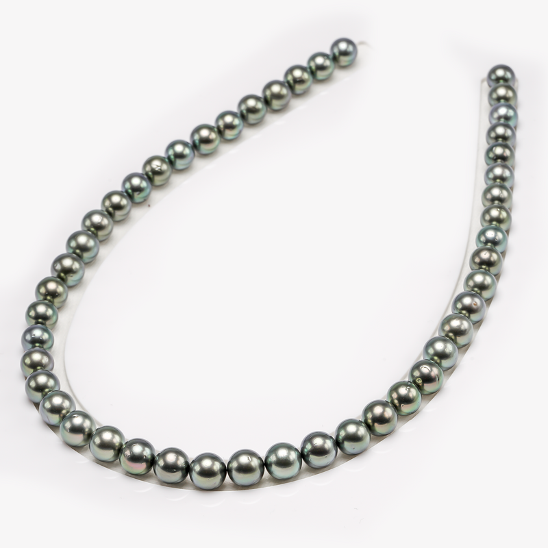 46pcs Green 9mm - RSR AA/AAA Quality Tahitian Pearl Necklace NL1309