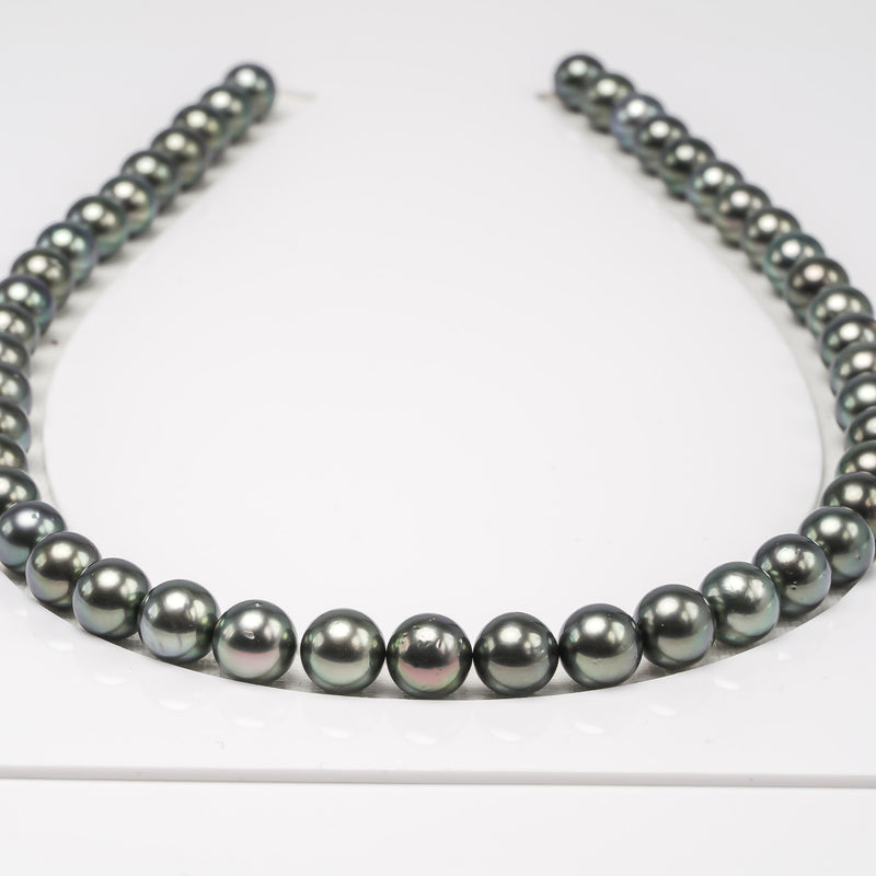 46pcs Green 9mm - RSR AA/AAA Quality Tahitian Pearl Necklace NL1309