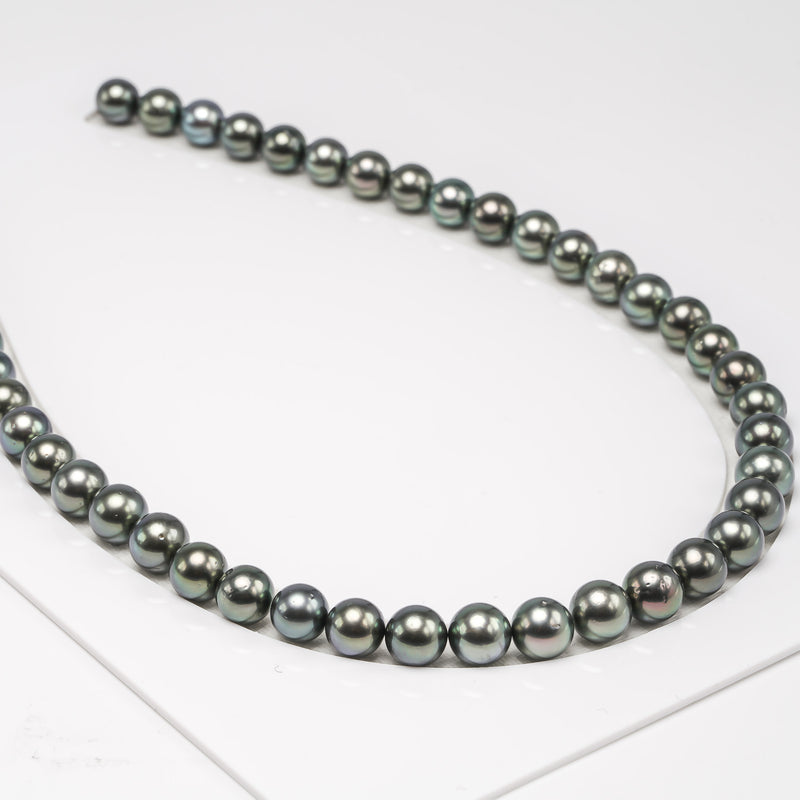 46pcs Green 9mm - RSR AA Quality Tahitian Pearl Necklace NL1309