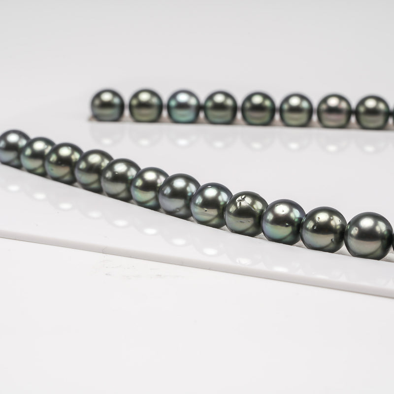 46pcs Green 9mm - RSR AA/AAA Quality Tahitian Pearl Necklace NL1309