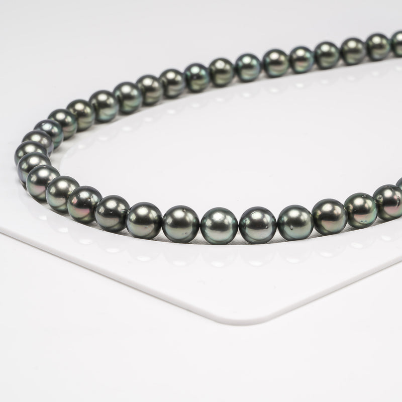 46pcs Green 9mm - RSR AA/AAA Quality Tahitian Pearl Necklace NL1309
