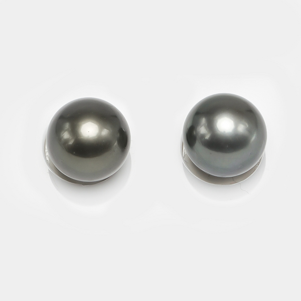 2pcs Dark 12.8mm - RSR AAA/AA Quality Tahitian Pearl Pair ER662