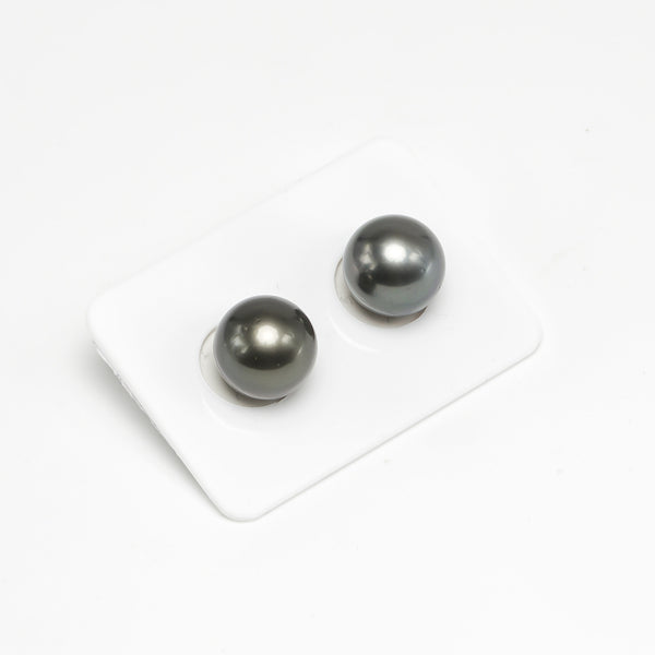 2pcs Dark 12.8mm - RSR AAA/AA Quality Tahitian Pearl Pair ER662