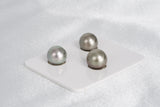 Olive Green Trio Set - Semi-Round/Near-Round 11mm AAA quality Tahitian Pearl - Loose Pearl jewelry wholesale