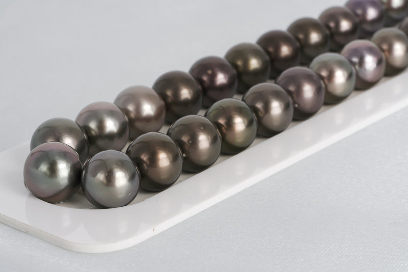 33pcs "Ornement" Dark Cherry Necklace - Round 11-12mm AAA/AA quality Tahitian Pearl - Loose Pearl jewelry wholesale