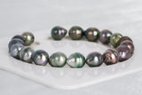 18pcs "Rainbow Collection II" Rainbow Bracelet - Circle 8mm AA quality Tahitian Pearl - Loose Pearl jewelry wholesale