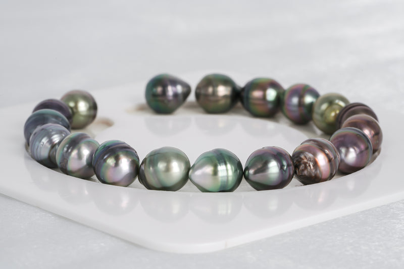 18pcs "Rainbow Collection II" Rainbow Bracelet - Circle 8mm AA quality Tahitian Pearl - Loose Pearl jewelry wholesale
