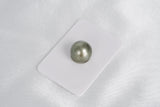 Yellow Green Single Pearl - Round 13.8mm AAA/AA quality Tahitian Pearl - Loose Pearl jewelry wholesale
