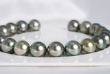 20pcs "Magenta" Green Mix Bracelet - Round/Semi Round 9-10mm AAA quality Tahitian Pearl - Loose Pearl jewelry wholesale