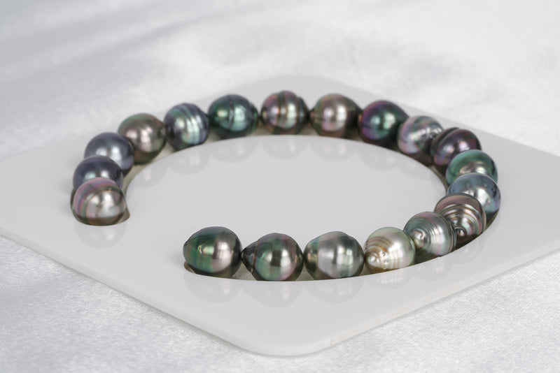 19pcs Multi Bracelet - Circle 9-10mm AA quality Tahitian Pearl - Loose Pearl jewelry wholesale