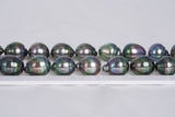 33pcs "Tencha" Peacock Green Necklace - Circle 11mm AA quality Tahitian Pearl - Loose Pearl jewelry wholesale