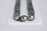 33pcs "Tencha" Peacock Green Necklace - Circle 11mm AA quality Tahitian Pearl - Loose Pearl jewelry wholesale