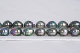 33pcs "Tencha" Peacock Green Necklace - Circle 11mm AA quality Tahitian Pearl - Loose Pearl jewelry wholesale
