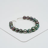 17pcs Peacock Mix 8-11mm - CL TOP/AAA Quality Tahitian Pearl Bracelet BR1613